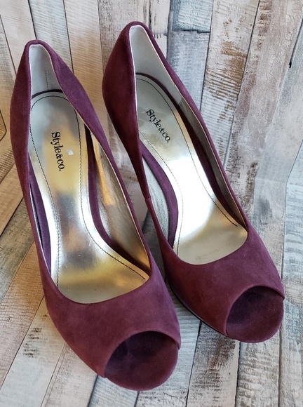 Style & Co. Plum peep-toe pumps-sz 6 - Picture 1 of 4